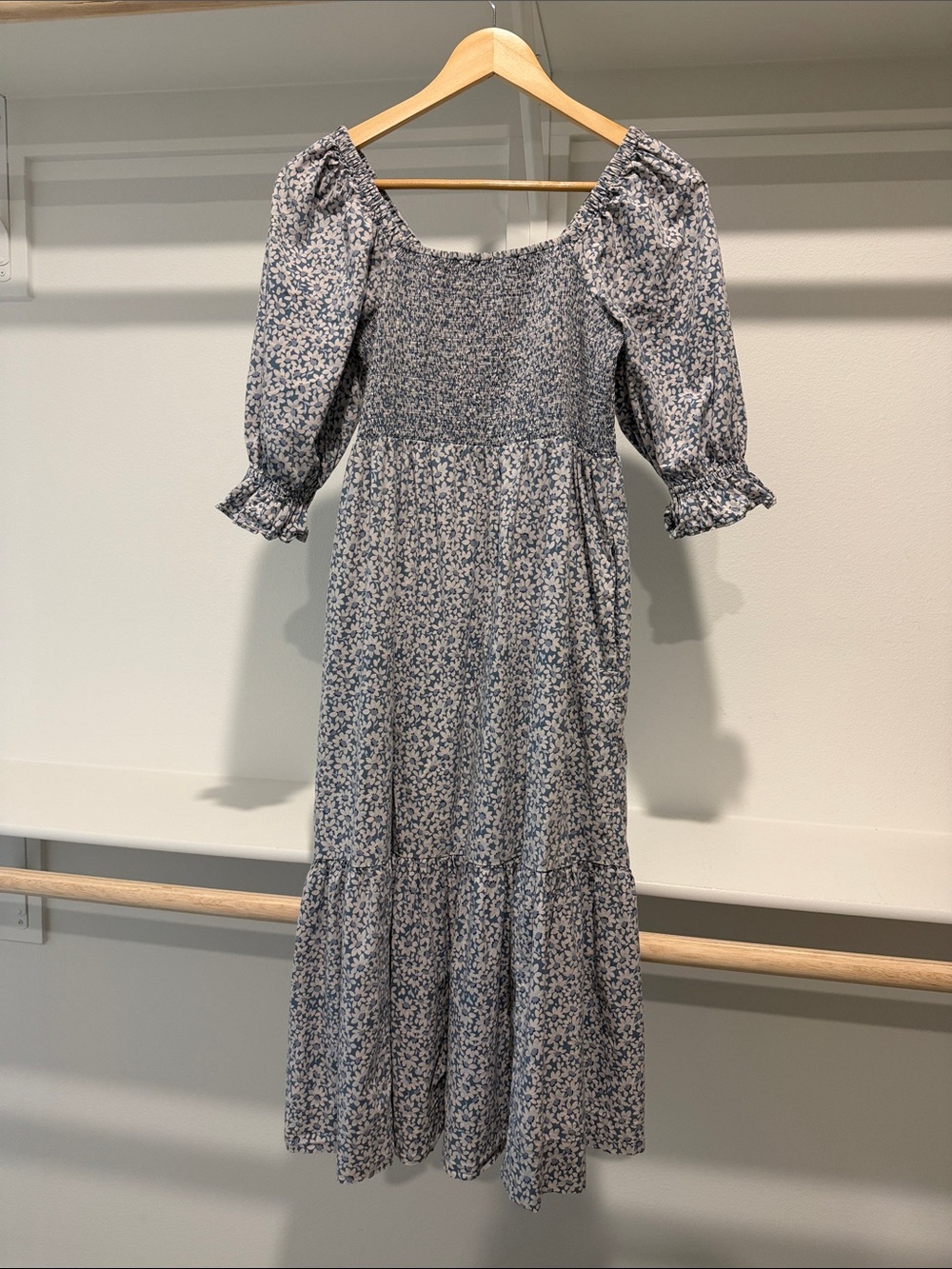 Madewell Lucie Smocked Midi Dress in Sunflower Field, XXS - Picture 2 of 7